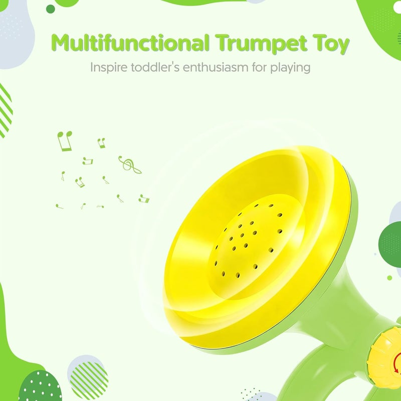 DOLPH HUG Generic Toddler Musical Trumpet Toy for Kids - Musical Enlightenment Instrument Toy, Develops Musicality, for Boys Girls Ages 3 4 5 6 7 8, Green - Image 5